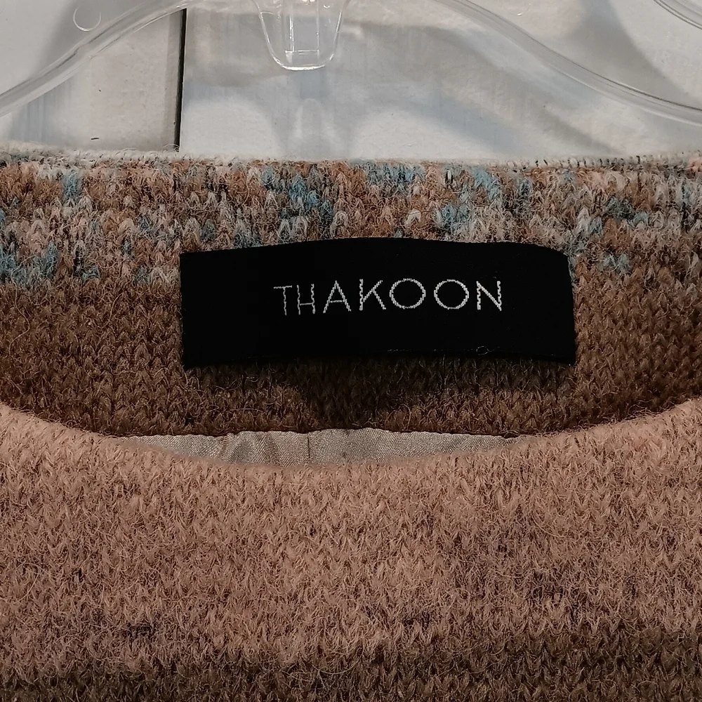 Thakoon Earth Tones Hippie Cottagecore Boho Wool Blend Cozy Lined Sweater Size 4